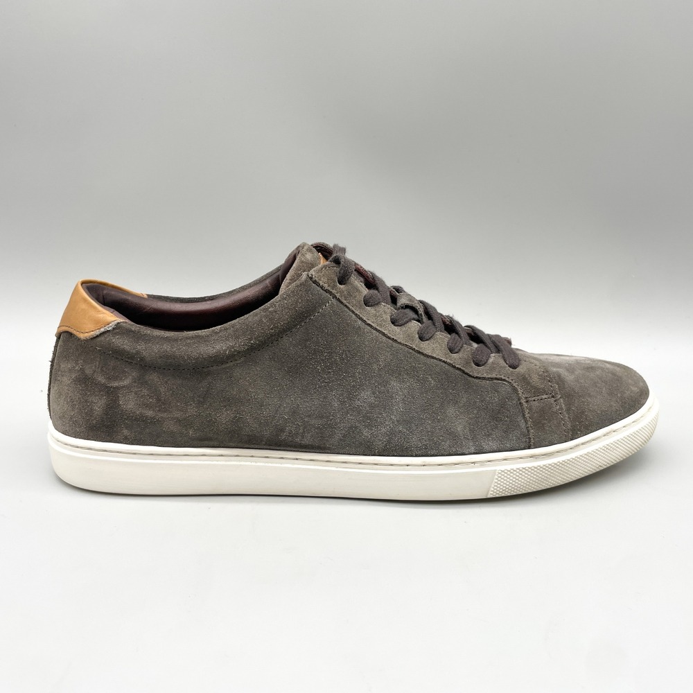 Allen Edmonds Mens 10.5D Courtside Sneakers Grey Suede Shoes Casual Preppy